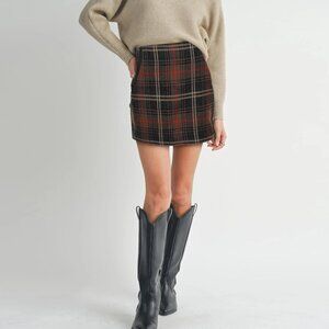 Limited Brown & Black Plaid Skirt size 0